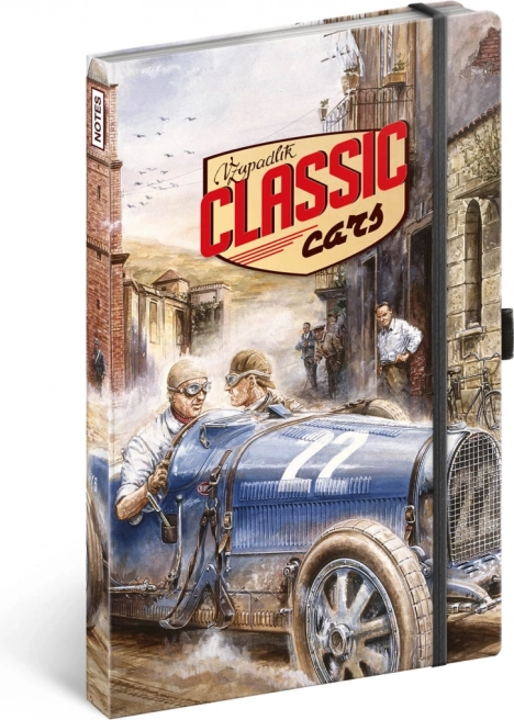 Notique linjeret notesbog Classic Cars af Václav Zapadlík 13 × 21 cm