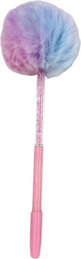 Kuglepen med dekorativ pompon 17 cm - 1 stk.