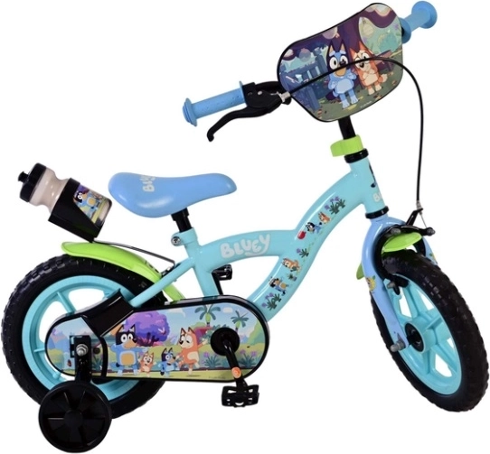 Bluey børnecykel 12” med støttehjul og drikkedunk