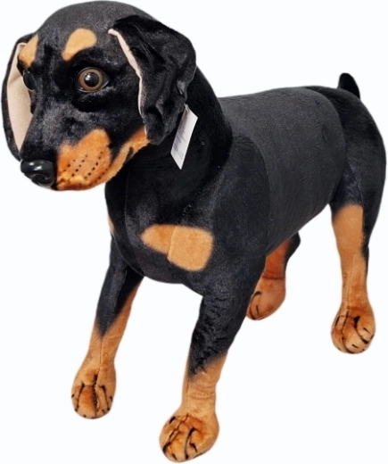Plys-hund sort-brun - 1 stk.