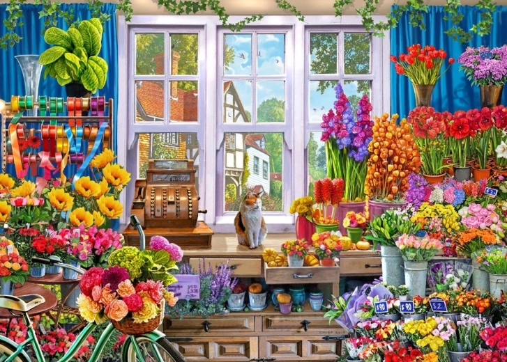 Puslespil Blomsterbutik 500 brikker BLUEBIRD