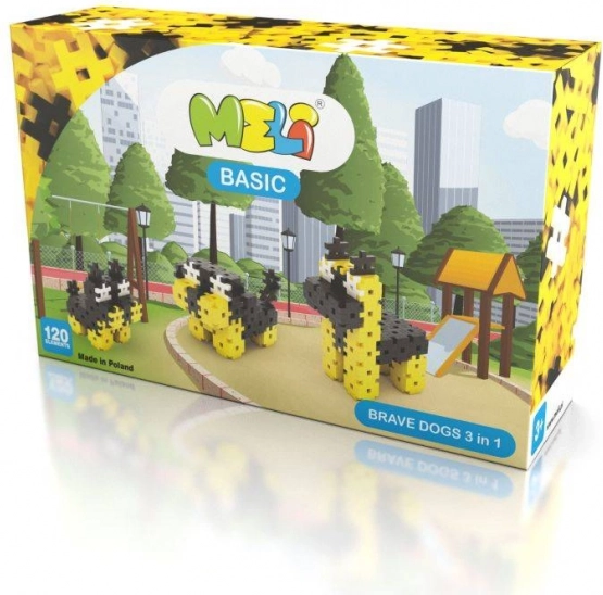 Byggeklodser Meli Basic Modige hunde 3 i 1 120 stk
