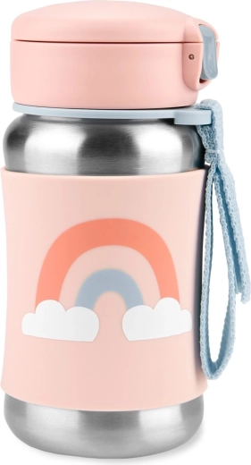 Skip Hop Spark Style rustfri stålflaske med sugerør regnbue 350 ml