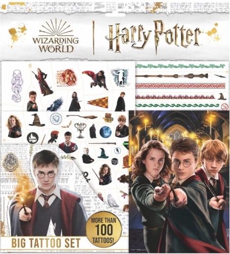 Stort kreativt sæt med hæfte og tatoveringer med Harry Potter