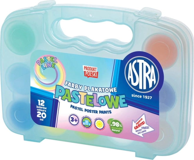Temperafarver ASTRA pastel 12×20 ml i plastkuffert (blå)