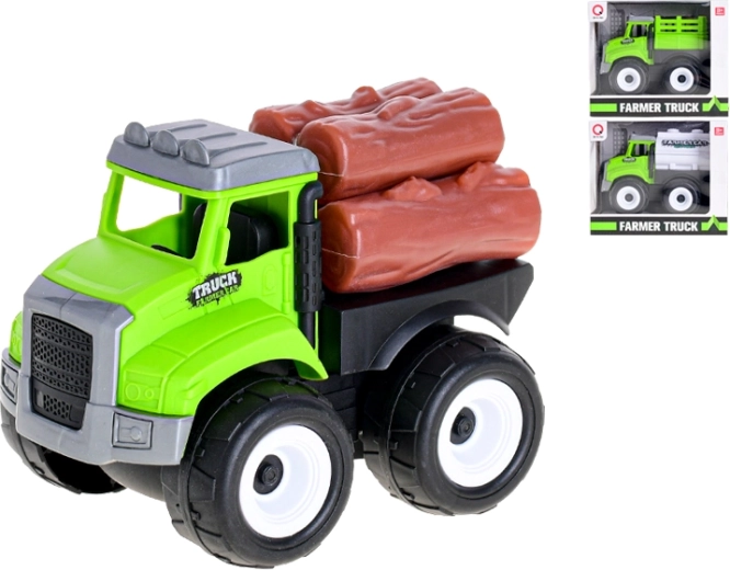 Landbils-legetøj med friktionsmotor – tankbil, trælast, ladbil (11–12 cm)
