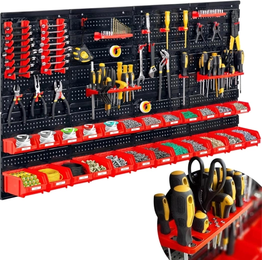 Vægmonteret værkstedsplade til værktøj 128 × 76 cm HUMBERG