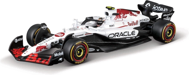 Bburago model Formel 1 Oracle Red Bull Racing RB21 (2025) Yuki Tsunoda #22 med hjelm 1:18