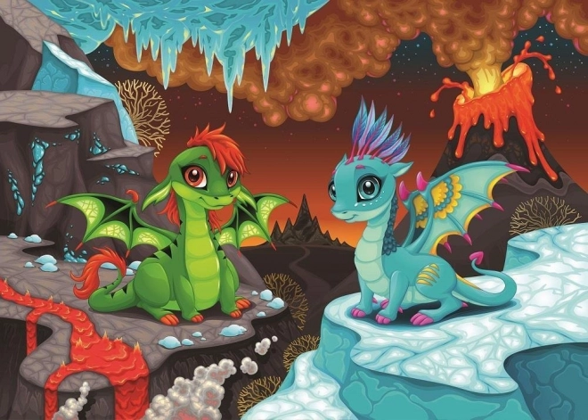 Puslespil drager 100 brikker