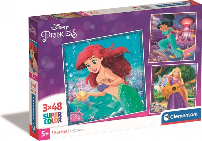 Puslespil DISNEY PRINCESS 3×48 brikker – CLEMENTONI