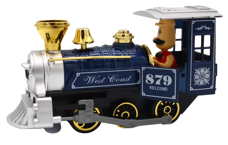 Metallokomotiv med lyd og lys, 15 cm