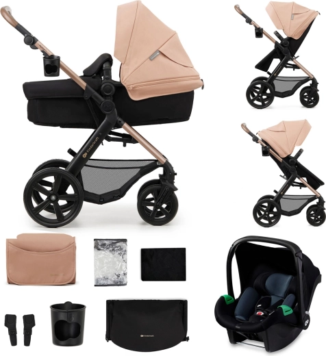 Kinderkraft kombivogn Moov 2 3i1 Moonlight Grey med skumhjul