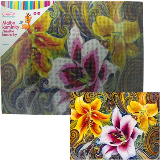 Diamantmaling – blomster 40 × 50 cm