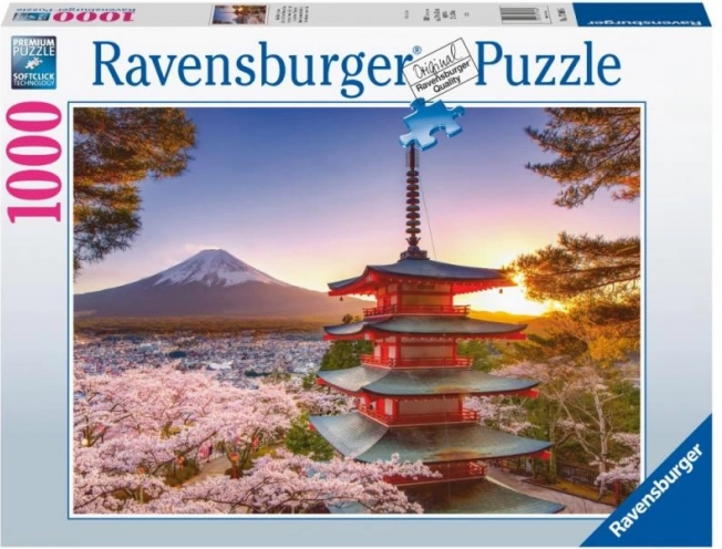 Ravensburger puslespil udsigt over Fuji og kirsebærblomster 1000 brikker