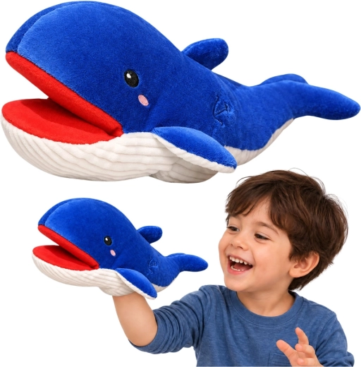 Plys Lykke Hval Blå 30 cm