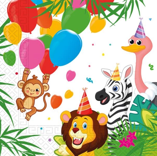 Papirservietter jungle 33 × 33 cm, 2-lags, 20 stk.