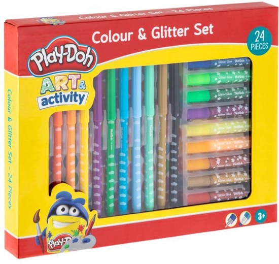 PLAY-DOH farve- og glimmersæt, 24 stk.