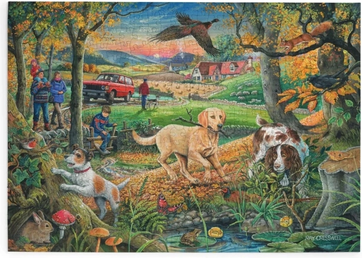 House of Puzzles Hunde på jagt – puslespil med 500 ekstra store brikker