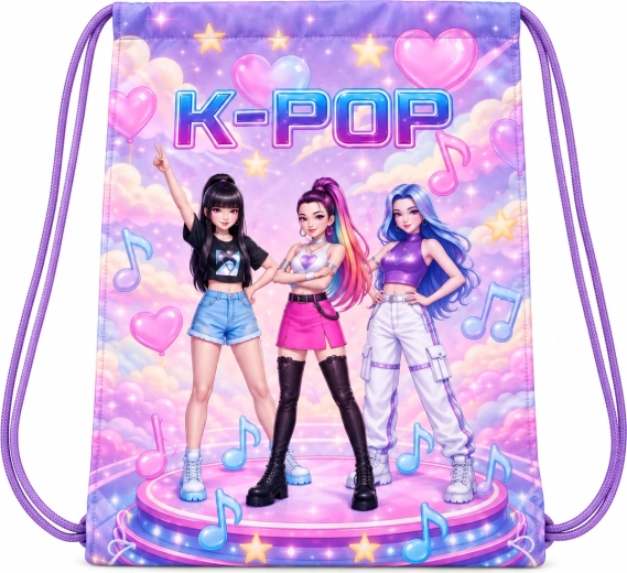 Børnesportstaske K-Pop Demon Hunters lilla 40 × 35 cm