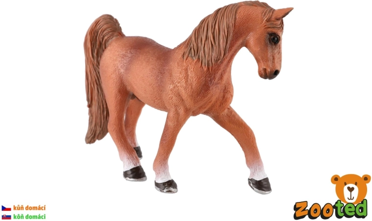Zooted tamhest, rød – hingst i plast 15 cm - 1 stk