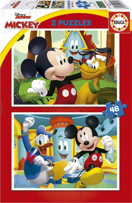 Puslespil EDUCA Mickey Mouse – Forlystelsespark 2×48 brikker