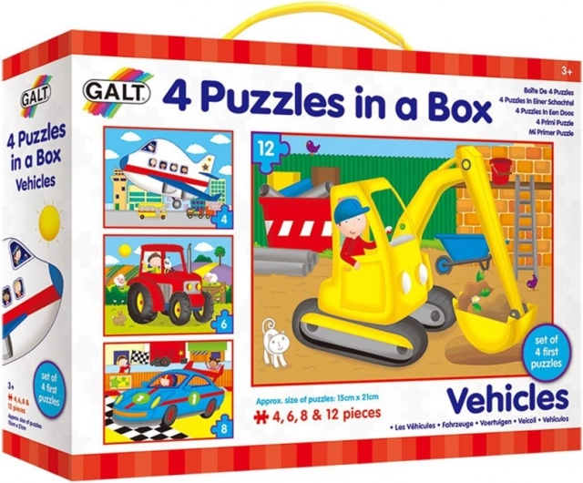 Galt puslespil transportmidler 4-i-1 (4, 6, 8, 12 brikker)