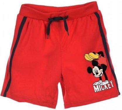 Røde bomuldsbermudaer med Mickey