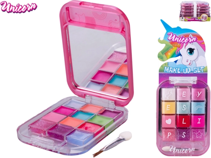 Børne makeuppalet Unicorn – lipgloss og øjenskygger