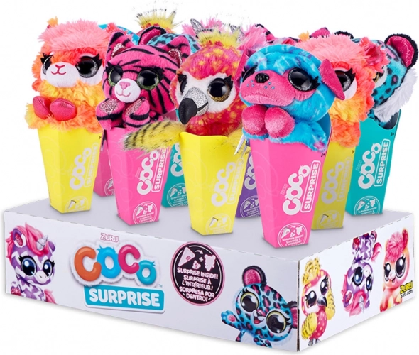 Coco Surprise Neon plysbamse med overraskelse i vaffel