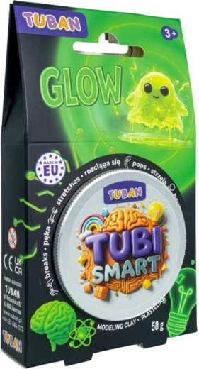 Tubi Smart plastelin, selvlysende i mørke 50 g