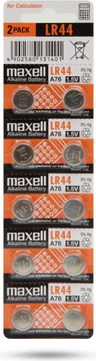 Alkalisk knapcellebatteri LR44W 1,5 V - 10 stk.