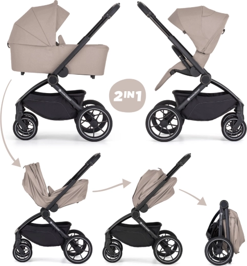 Petite&Mars kombivogn Scout 2i1 anthracite moon