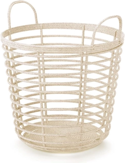 Kurv med håndtag Zanzi Basket Eco Wood 43 cm – cremefarvet