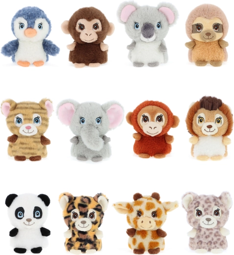 Keeleco mini adopterbar verden – plysdyr 10 cm (mix af 12 slags)