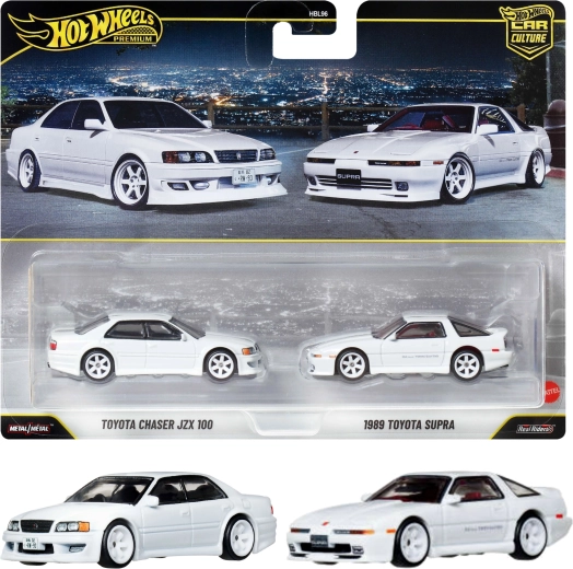 Hot Wheels Premium sæt med 2 biler Toyota Chaser JZX100 og Toyota Supra 1989