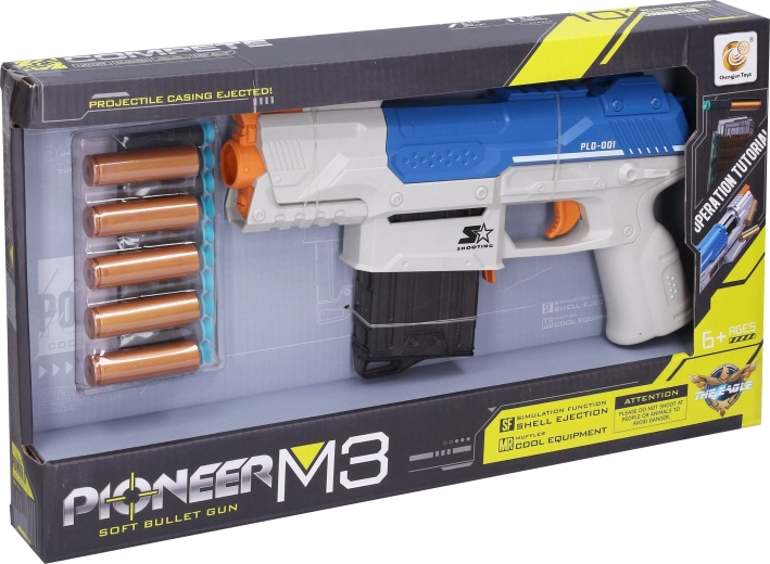 Legetøjsgevær Pioneer M3 med skumammunition og patronhylstre - 1 stk.