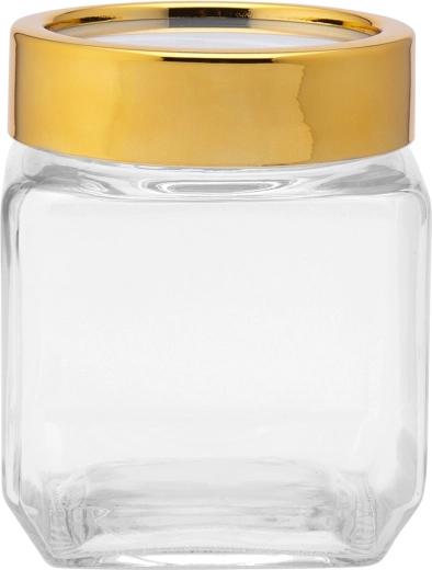 Altom Design firkantet glasdåse med gyldent låg 500 ml
