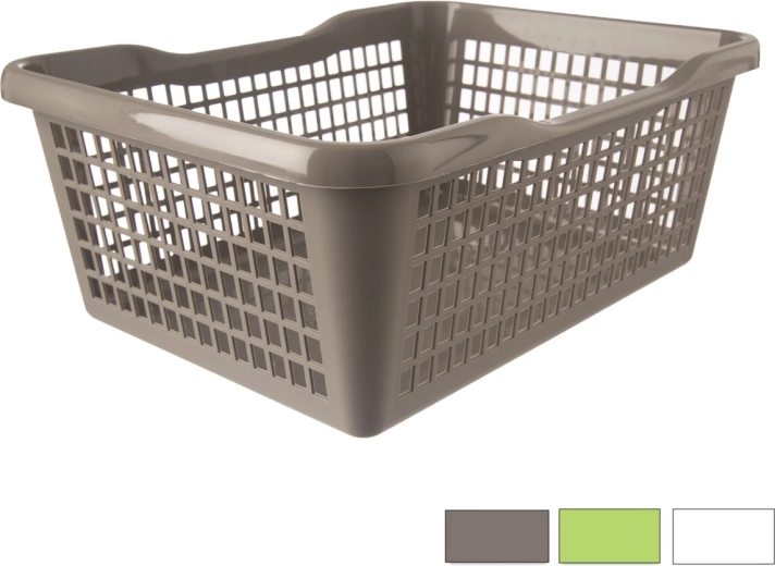 Plastik opbevaringskurv 42 × 32 × 17 cm (mix af farver)