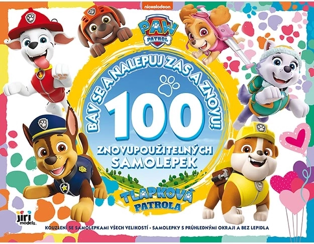 Paw Patrol genanvendelige klistermærker med farverige baggrunde