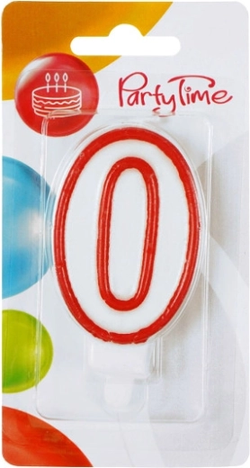 Fødselsdagslys tal 0 rød