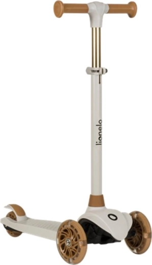 Børne-trehjulet løbehjul LIONELO Jessy med LED-hjul – Grey Brown