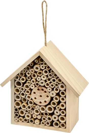 Træ-insekthotel 18 × 8,5 × 20 cm