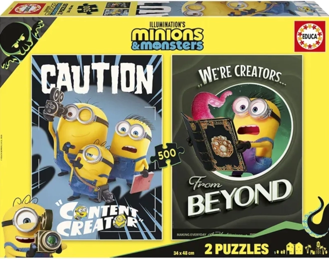 Educa puslespil Minions og monstre 2x500 brikker