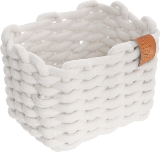 Opbevaringskurv i bomuld SKANDI hvid 19,5 × 14 × 14 cm