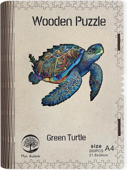 Træpuslespil Green Turtle A4
