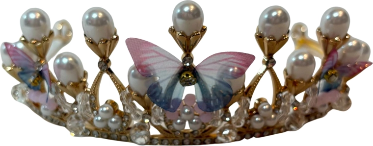 Lyserød Butterfly Crown hårbøjle til piger
