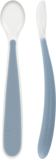 Chicco silikoneske Soft-ske blå 2 stk., 6 mdr.+