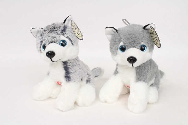 Plysset huskyhund med lyd 20 cm - 1 stk.