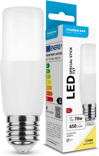 LED-pære Modee Lighting Stick T37 7,9 W E27, varm hvid, 650 lm