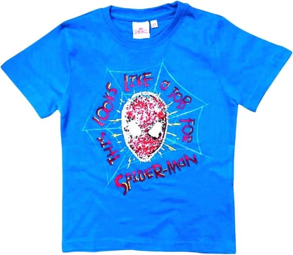 Blå Spider-Man T-shirt med skiftende pailletter